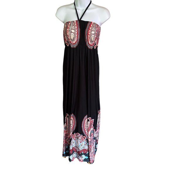 iB Diffusion paisley print halter maxi dress size S - Picture 6 of 7
